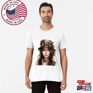 Girl Steampunk Portrait Premium T-Shirt Unisex